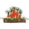 14" x 11.75" Standing Carrots on Floral Foliage Twig Log Easter Décor